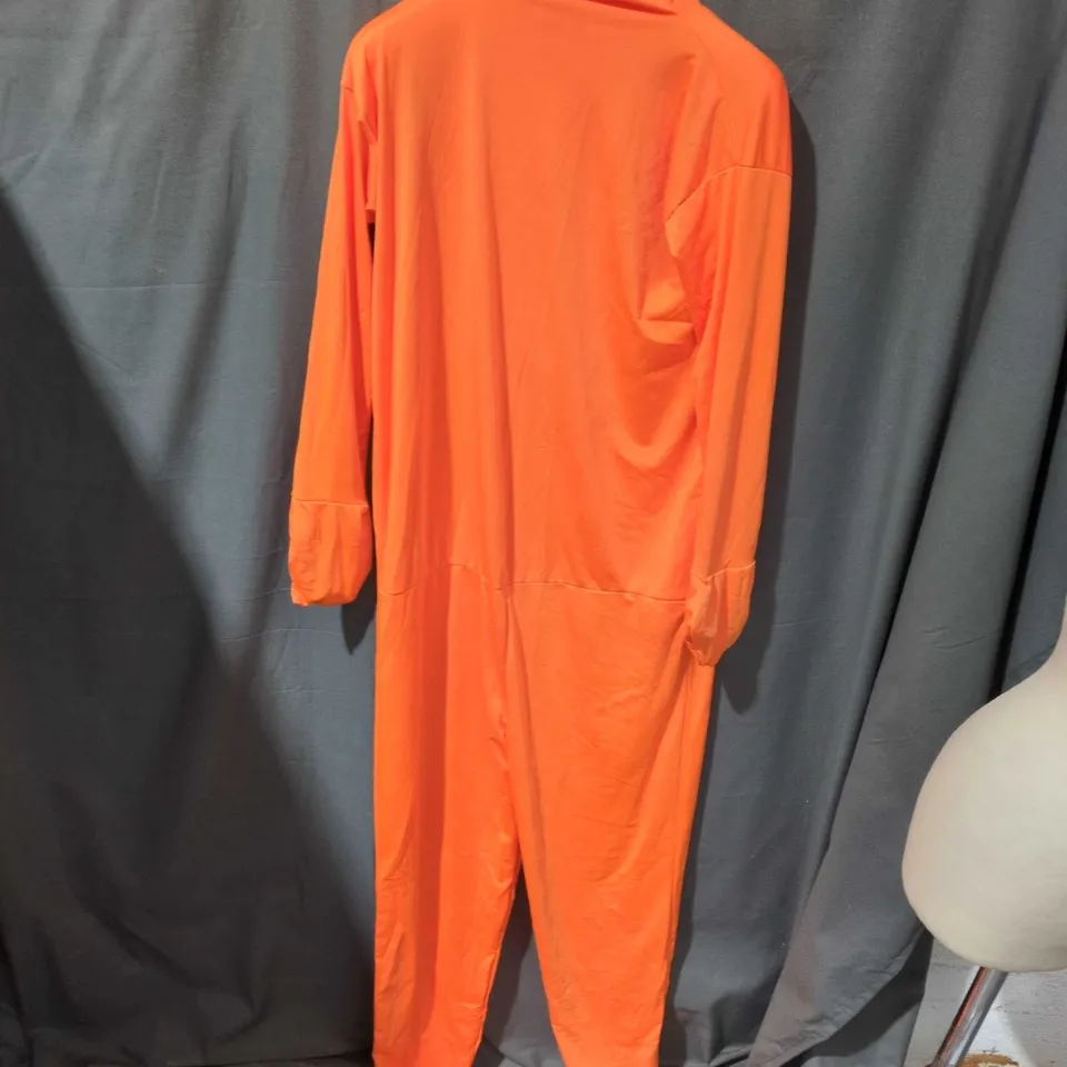 LORAX ORANGE FANCY DRESS JUMPSUIT WITH FAUX FUR  ACCESSORY – COSTUME SET 