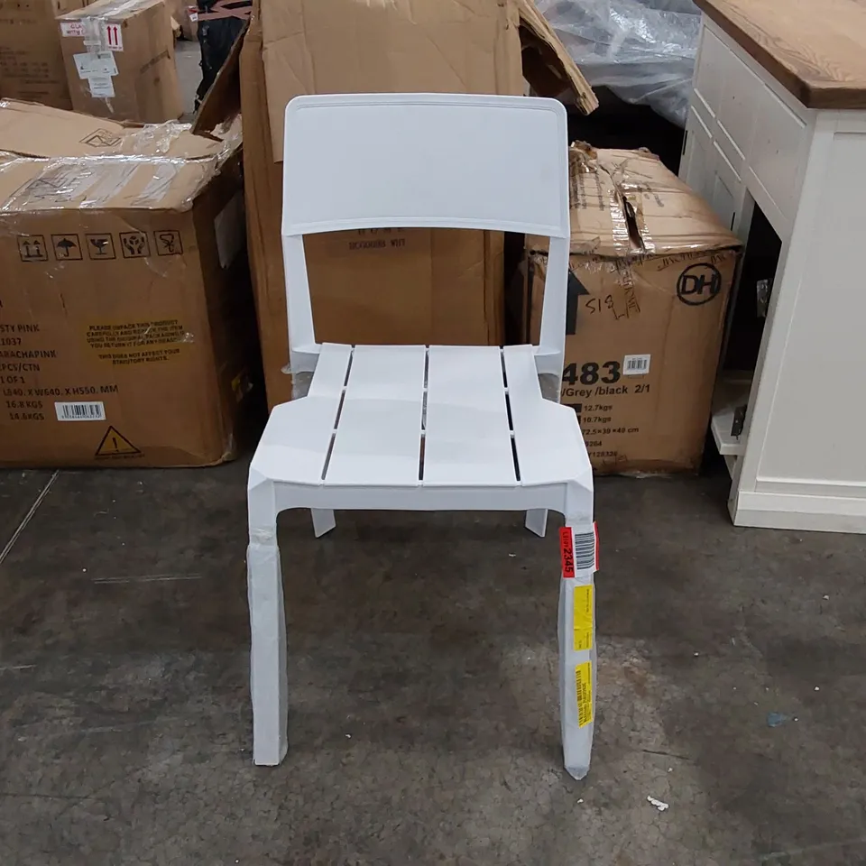BOXED WHITE SEDBERGH DINING CHAIRS SET OF 2 (1 BOX)