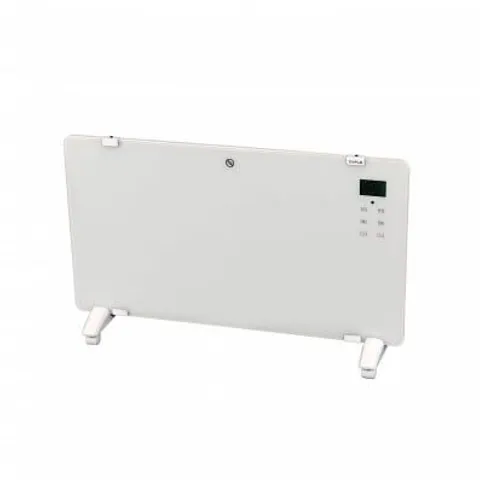 BOXED OYPLA 2000W WHITE GLASS FREE STANDING ELECTRIC PANEL CONVECTOR HEATER