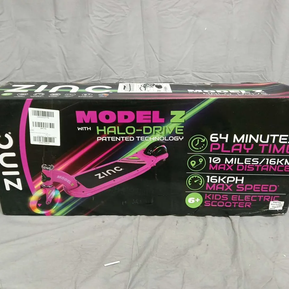 BOXED ZINC MODEL Z KIDS ELECTRIC SCOOTER – PINK (HALO-DRIVE)