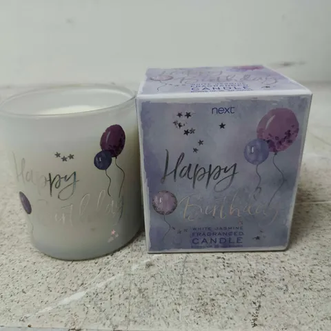 NEXT HAPPY BIRTHDAY CANDLE – WHITE JASMINE FRAGRANCED