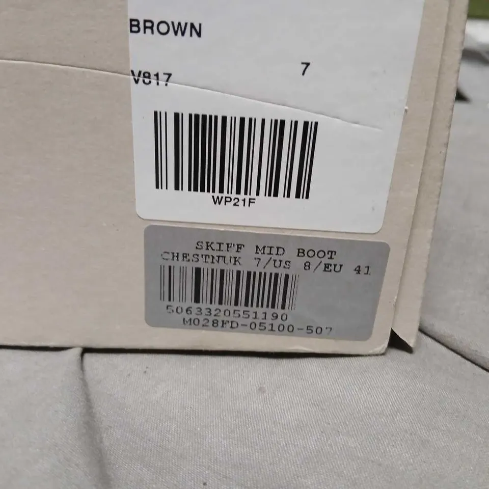 ALLSAINTS CHESTNUT LEATHER MID BOOTS, UK 7 (US 8 / EU 41)