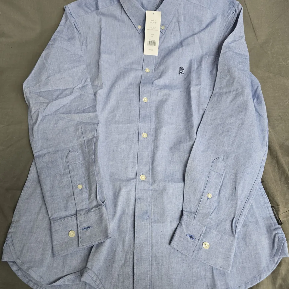 FRENCH CONNECTION LONG SLEEVE IN MID BLUE SHIRT - MEDIUM