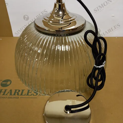 DAR LIGHTING YAMBOL PENDANT POLISHED NICKEL CLEAR GLASS LIGHT FIXTURE