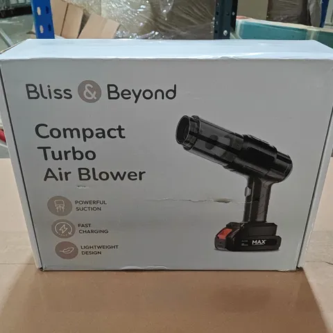 BLISS & BEYOND COMPACT TURBO AIR BLOWER – BATTERY POWERED, BOXED