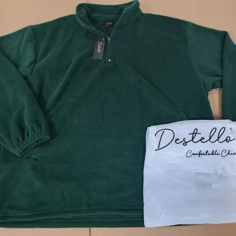 LOT OF 4 BRAND NEW DESTELLO GREEN 1/4 ZIP FLEECES - L