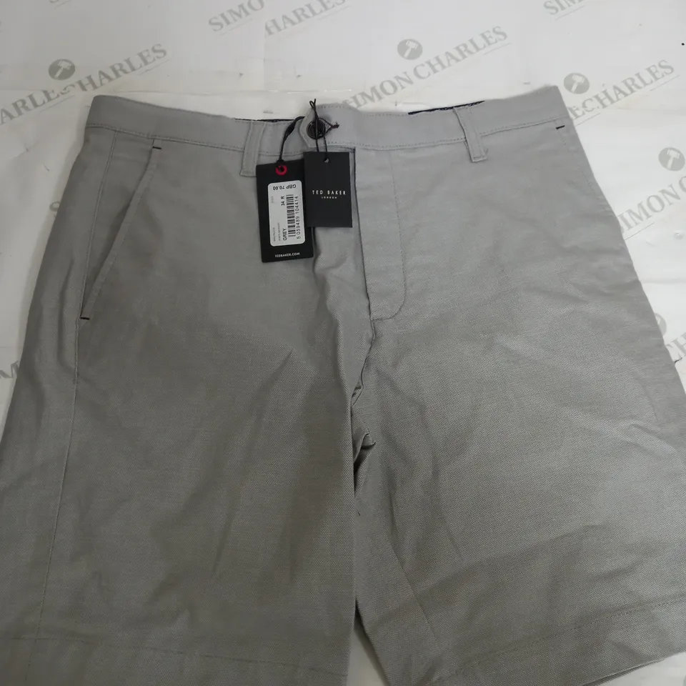 TED BAKER LIGHT GREY PLAIN SHORTS - 34R