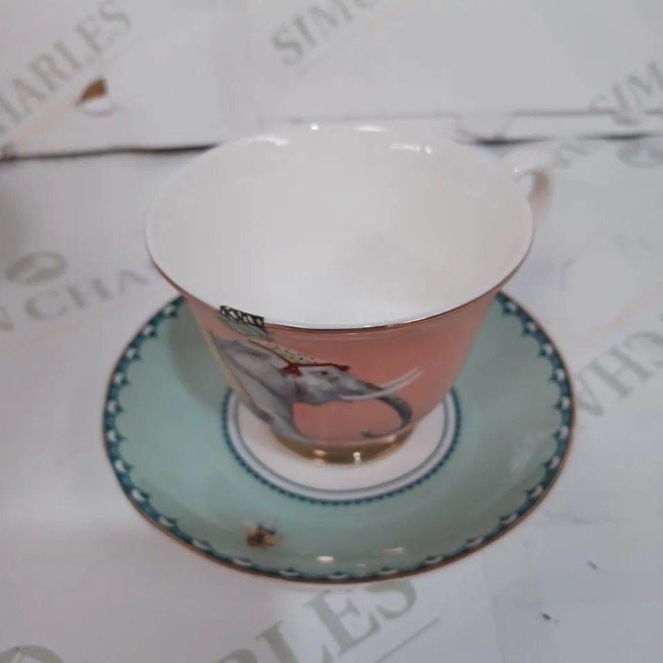 YVONNE ELLEN TEA TIME TEACUP & SAUCER, NEW ELEPHANT - COLLECTION ONLY