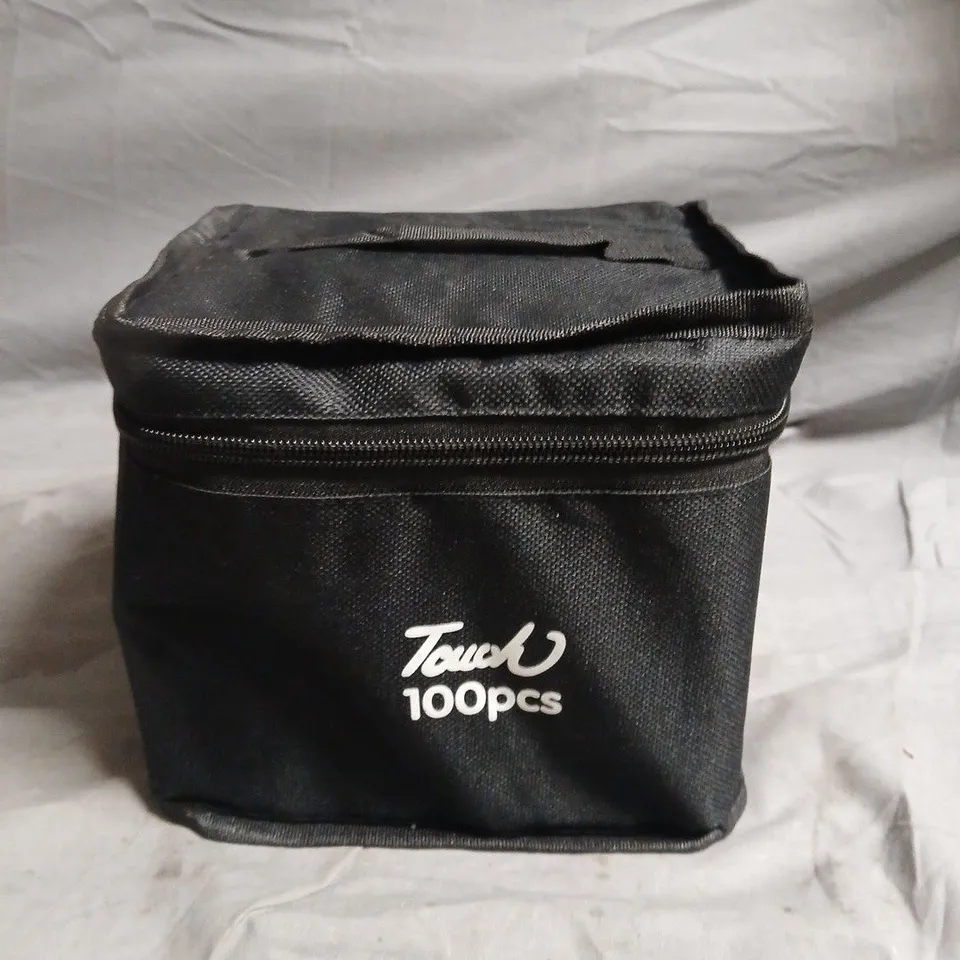 TOUCH COLOURED PENS IN A CARRY BAG - APPROXIMATELY 100 PENS