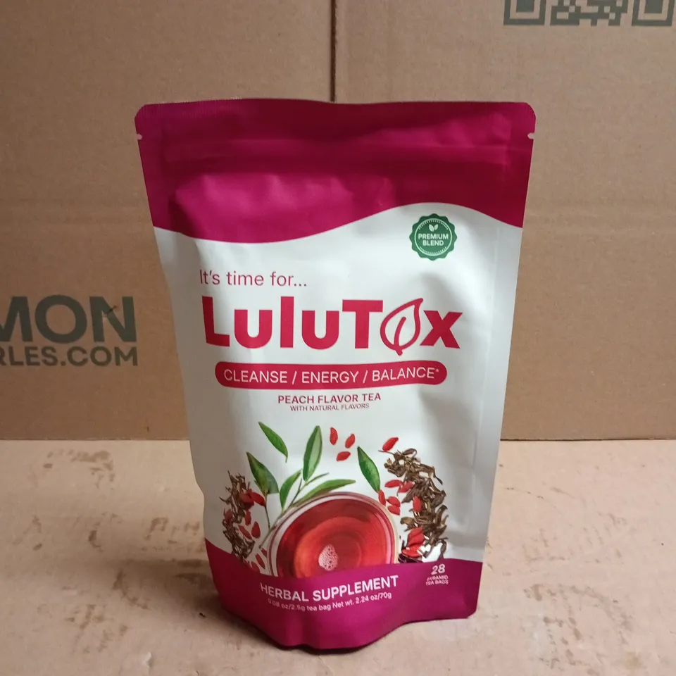 LULUTOX PEACH FLAVOUR DETOX TEA (28 SERVINGS)