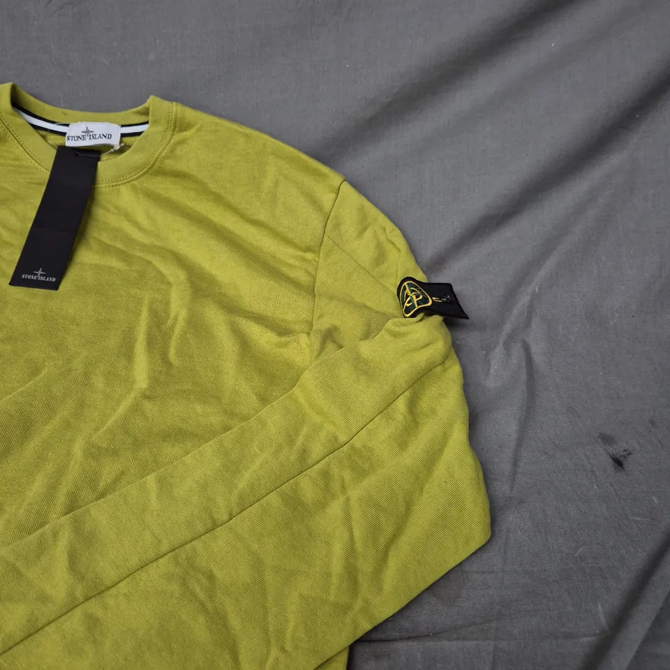 STONE ISLAND LIME GREEN SWEATSHIRT – CREWNECK, SIZE L