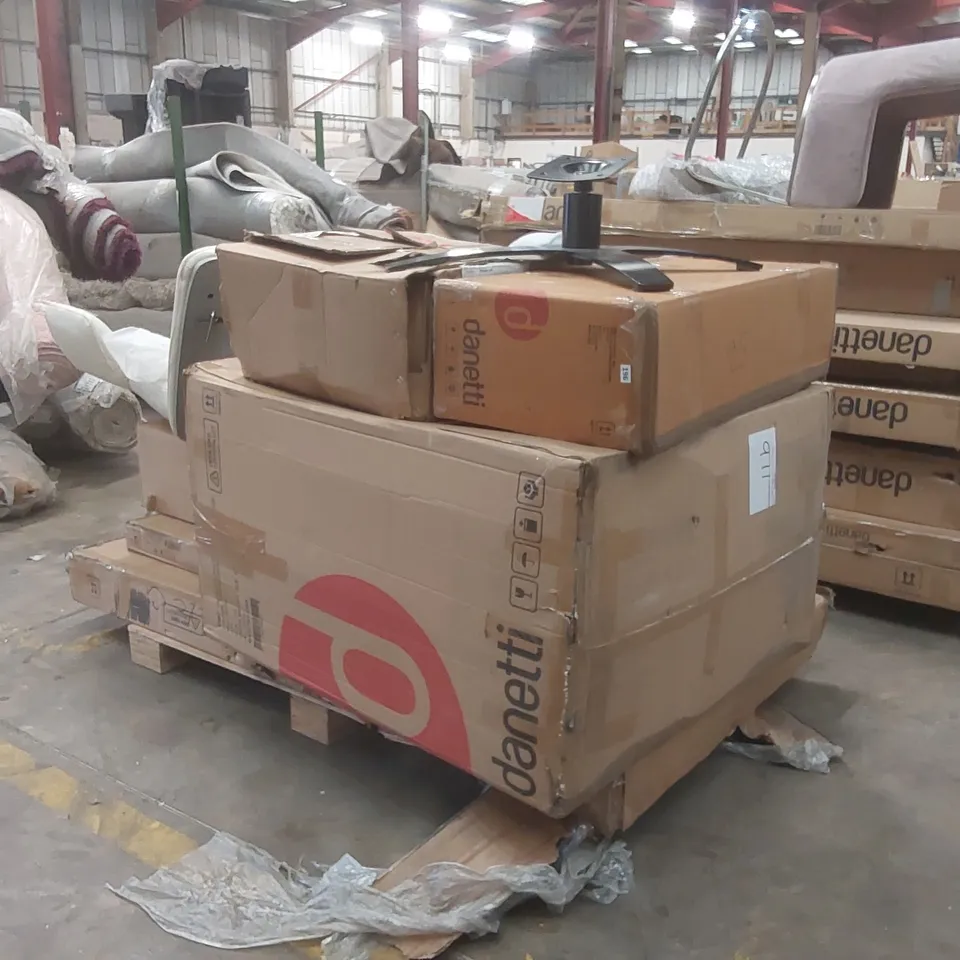 PALLET CONTAINING A LARGE QUANTITY OF ASSORTED DANETTI FURNITURE PARTS