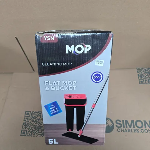 YSN MOP – FLAT MOP & BUCKET, 5L CAPACITY, TWO MOP HEADS INCLUDED
