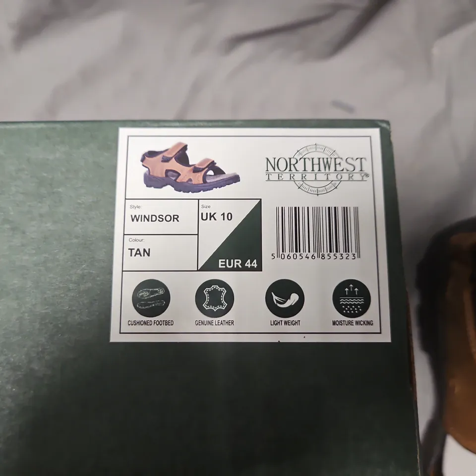 BOXED NORTHWEST TERRITORY WINDSOR SANDALS – TAN LEATHER, UK 10 (EUR 44)