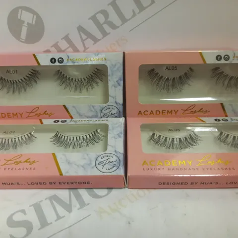 BOX OF APPROX 24 ASSORTED ACADEMY LASHES STRIP LASH SETS #AL01 & #AL05