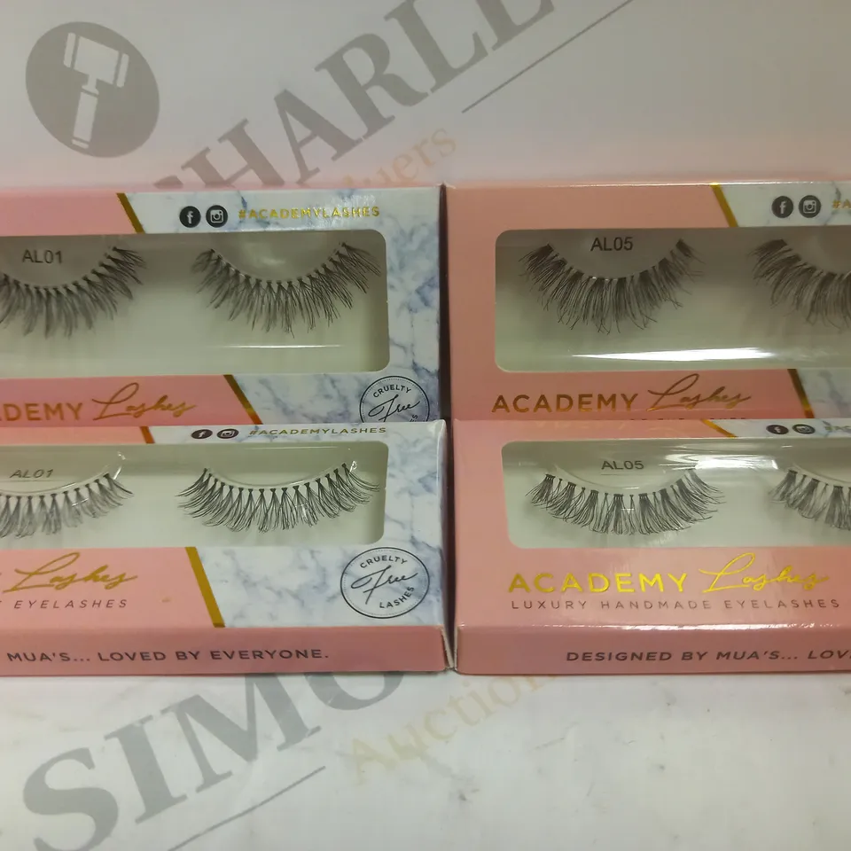 BOX OF APPROX 24 ASSORTED ACADEMY LASHES STRIP LASH SETS #AL01 & #AL05 