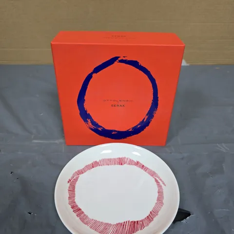 OTTOLENGHI X SERAX PLATE XS – WHITE WITH SWIRL-STRIPE RED - SET OF 4