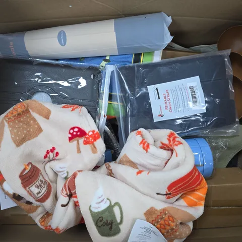 APPROXIMATELY 20 ASSORTED HOUSEHOLD PRODUCTS TO INCLUDE REUSABLE CINCH STRAPS, ELAVATE MILK FROTHER, DOG HOODIE BLANKET, ETC - COLLECTION ONLY
