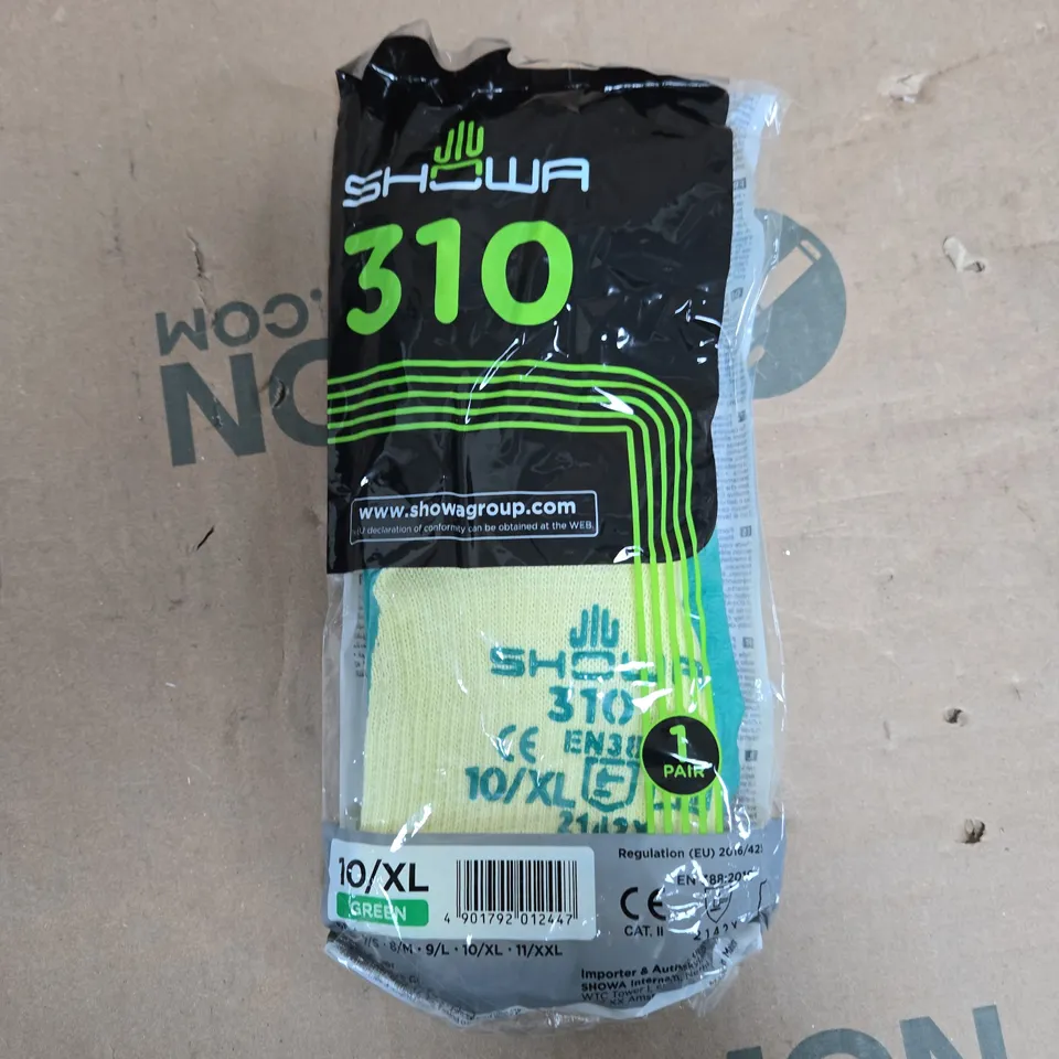 APPROXIMATELY 80 PAIRS OF SHOWA 310 GLOVES IN GREEN - 10/XL