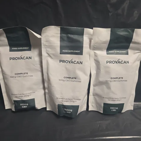 LOT OF 3 PROVACAN COMPLETE 10MG CBD GUMMY 50-PACKS