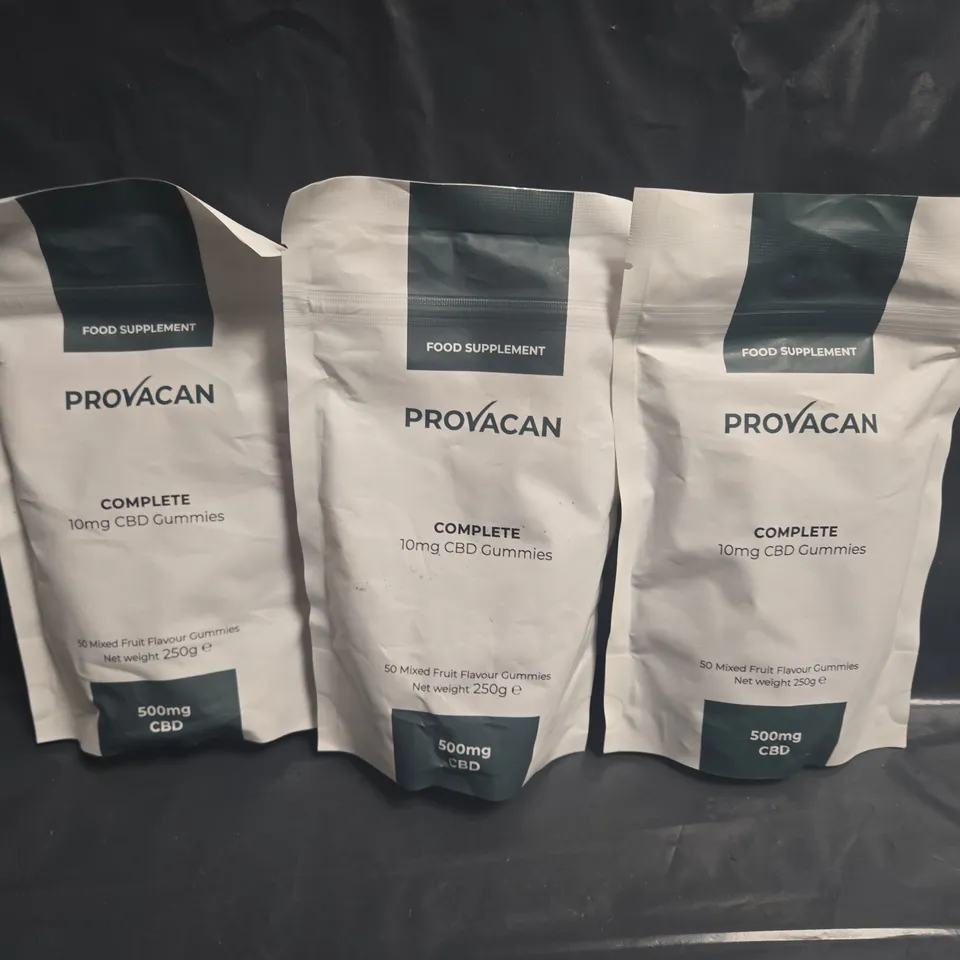LOT OF 3 PROVACAN COMPLETE 10MG CBD GUMMY 50-PACKS