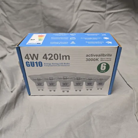 APPROXIMATELY 10 BOXED ACTIVEALLBRITE 4W GU10 BULB MULTIPACKS 