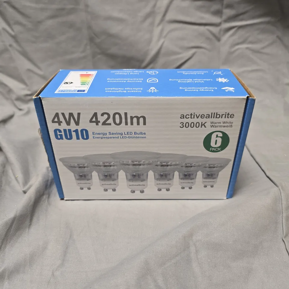 APPROXIMATELY 10 BOXED ACTIVEALLBRITE 4W GU10 BULB MULTIPACKS 