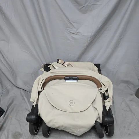 BEIGE FOLDABLE PUSHCHAIR (PRAM) – BABY STROLLER, FOLDED