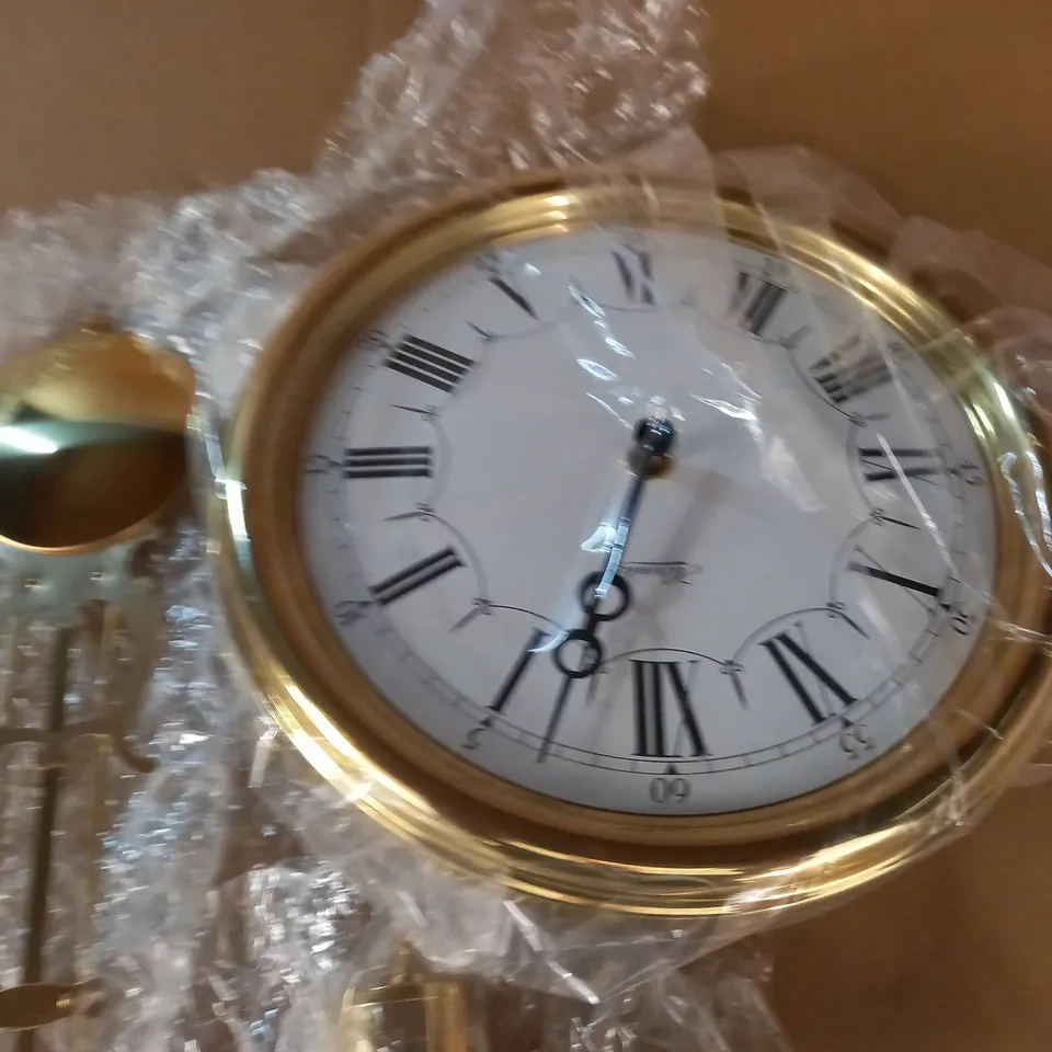 PENDULUM GOLD LOOK WALL CLOCK