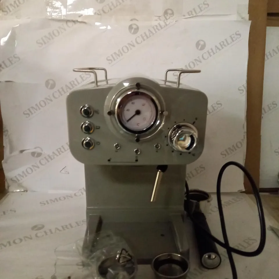 SWAN RETRO PUMP ESPRESSO COFFEE MACHINE - GREY