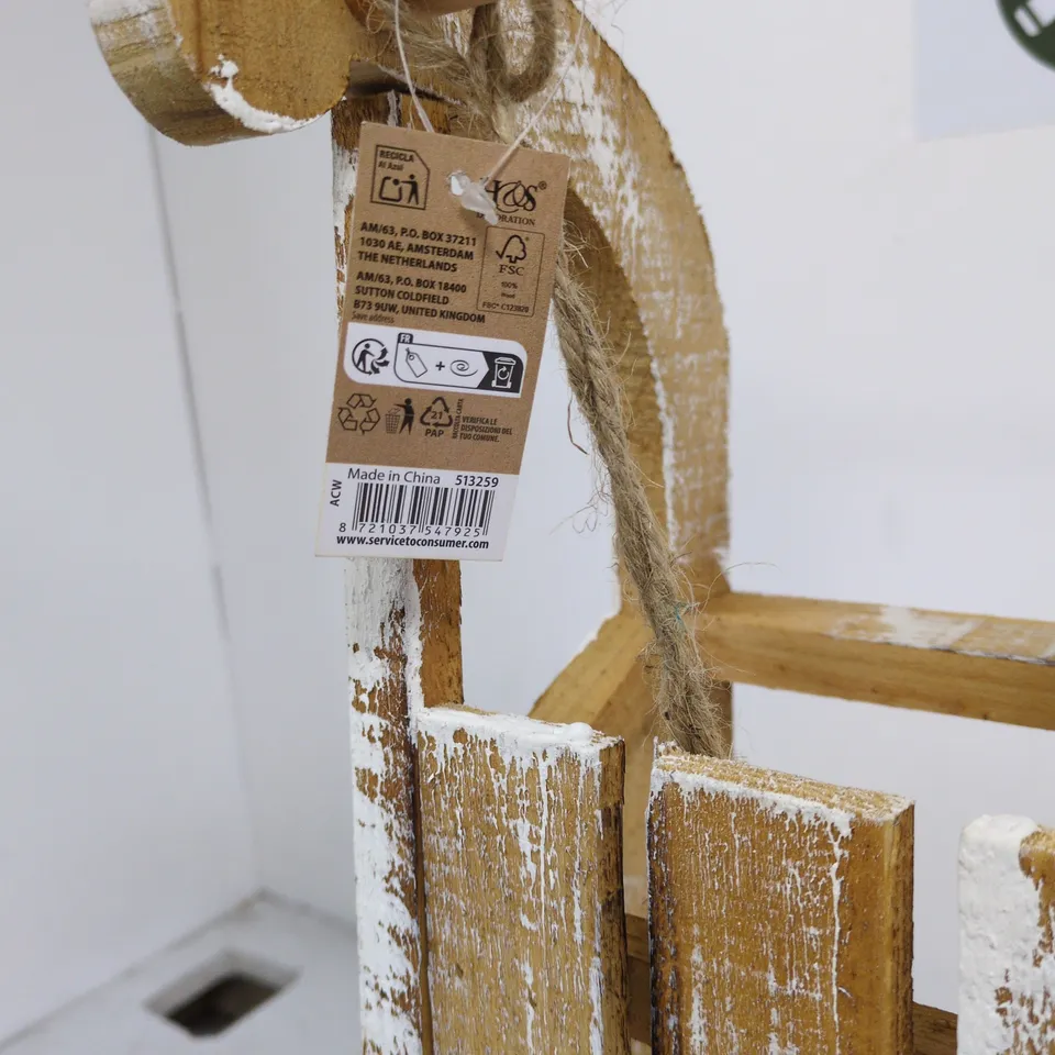 RUSTIC WOODEN DECORATIVE SLED – CHRISTMAS DÉCOR