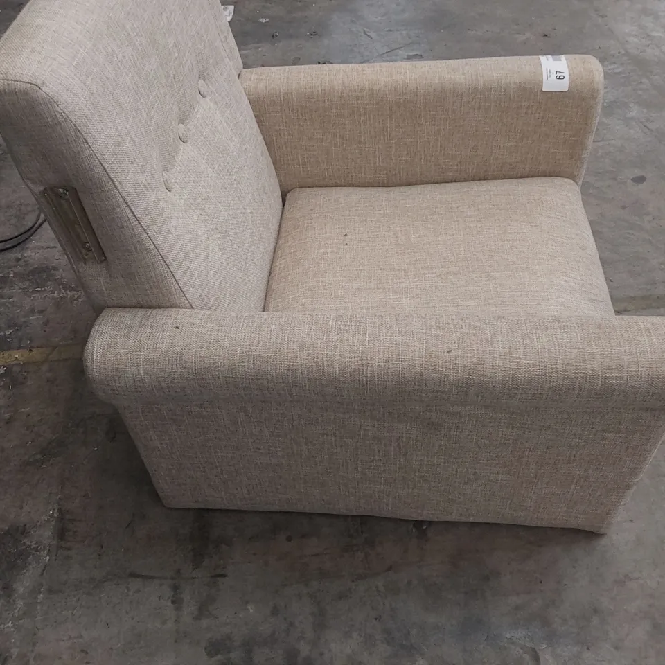 DESIGNER OCCASIONAL CHAIR NATURAL FABRIC 