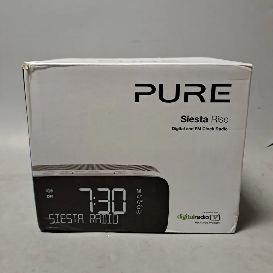 BOXED PURE SIESTA RISE DIGITAL ALARM CLOCK