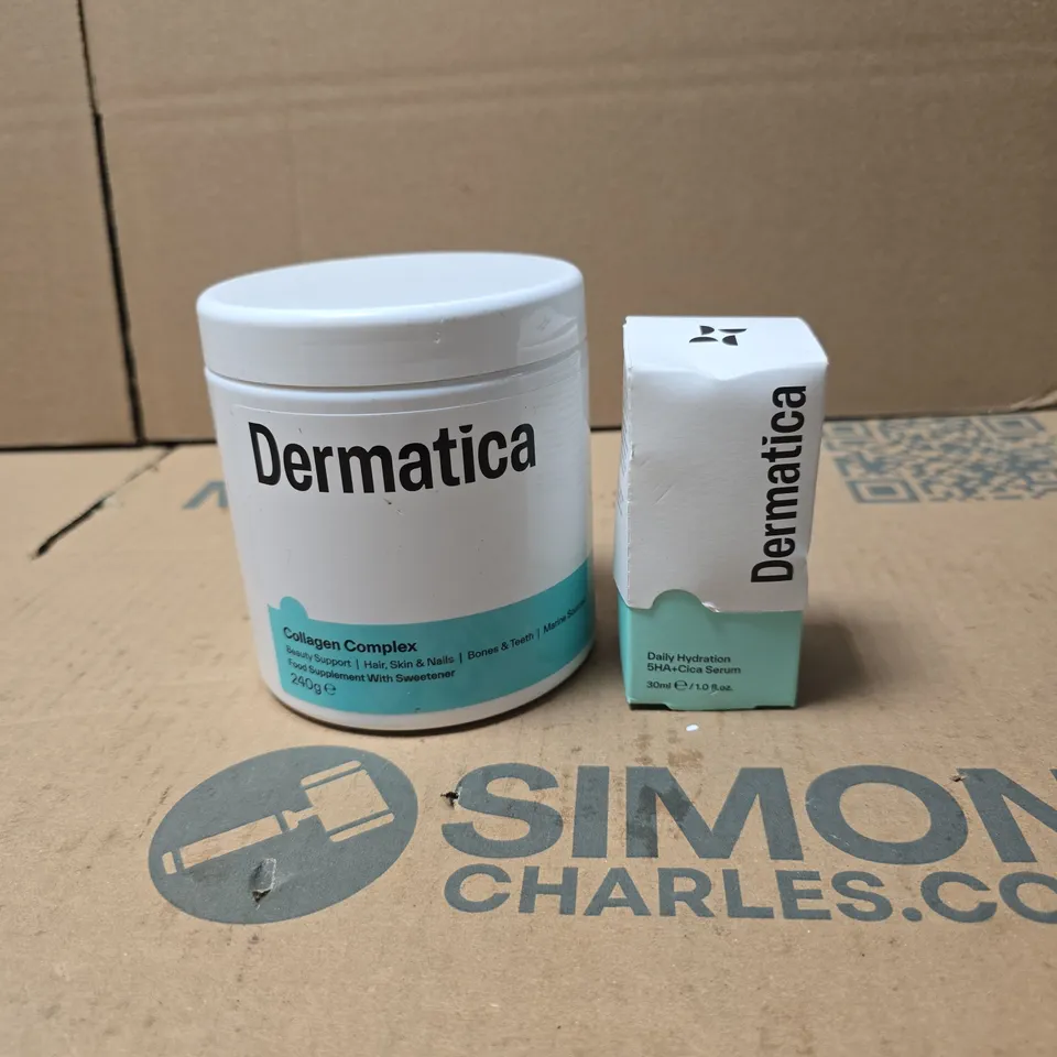 2 X DERMATICA ITEMS: COLLAGEN COMPLEX 240G + DAILY HYDRATION 5HA+CICA SERUM