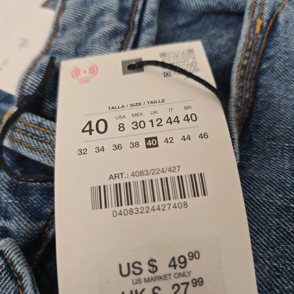 ZARA WOMEN'S BLUE DENIM JEANS – UK 12 (EU 40) WITH TAGS