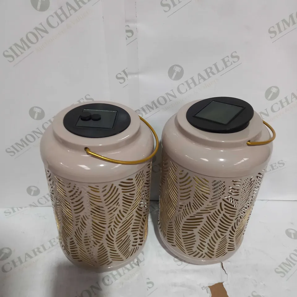 GARDEN REFLECTIONS SET OF 2 PATTERNED SOLAR LANTERNS