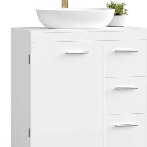 BOXED VASAGLE UNDER SINK BATHROOM CABINET, STORAGE CABINET WHITE
