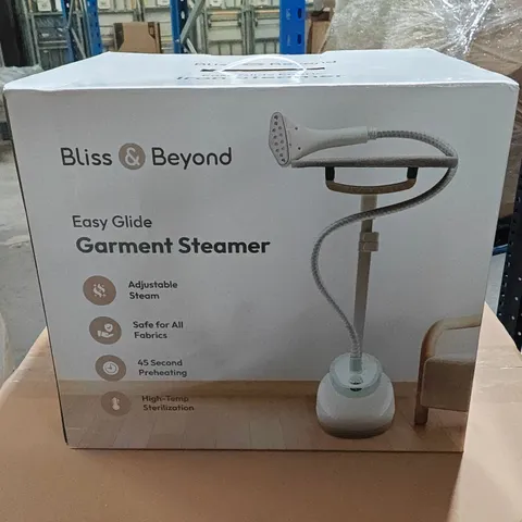 BLISS & BEYOND EASY GLIDE GARMENT STEAMER – WHITE/BLUE