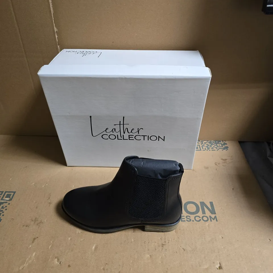 LEATHER COLLECTION BLACK LEATHER CHELSEA BOOT - UK SIZE 3
