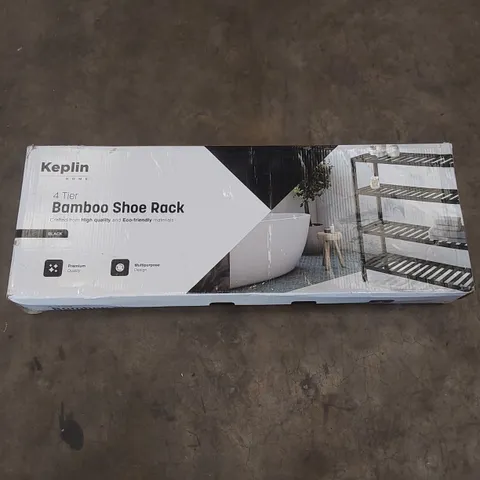 BOXED KEPLIN 4 TIER BAMBOO SHOE RACK 