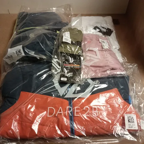 APPROXIMATELY 22 ASSORTED BRAND NEW DARE2B KIDS CLOTHING ITEMS IN VARIOUS SIZES, STYES & COLOURS TO INCLUDE JOLLY KACKET, EXPLORE FLEECE, GLACIER GLOVES, ETC - COLLECTION ONLY