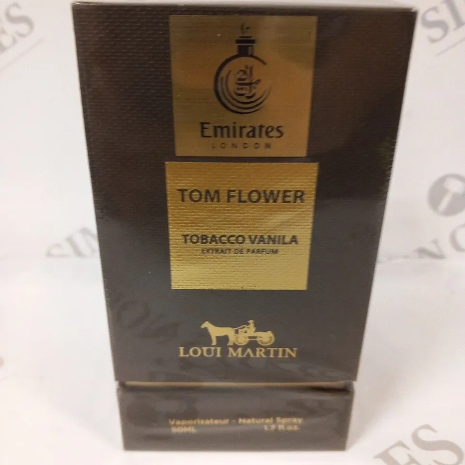 BOXED AND SEALED EMIRATES LONDON TOM FLOWER TOBACCO VANILA EXTRAIT DE PARFUM LOUI MARTIN 50ML