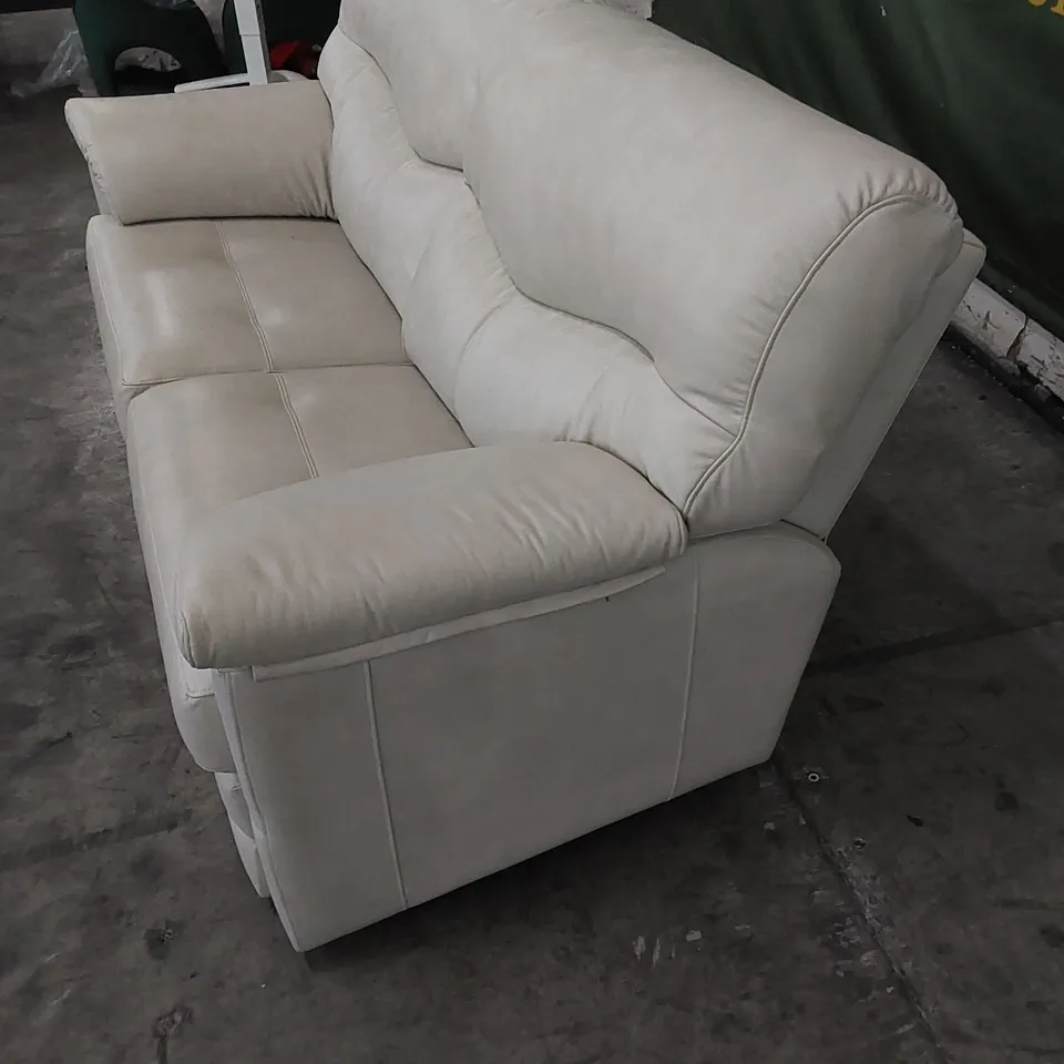 QUALITY G PLAN DESIGNER STRATFORD 2 SEATER SOFA IN REGENT CHALK LEATHER