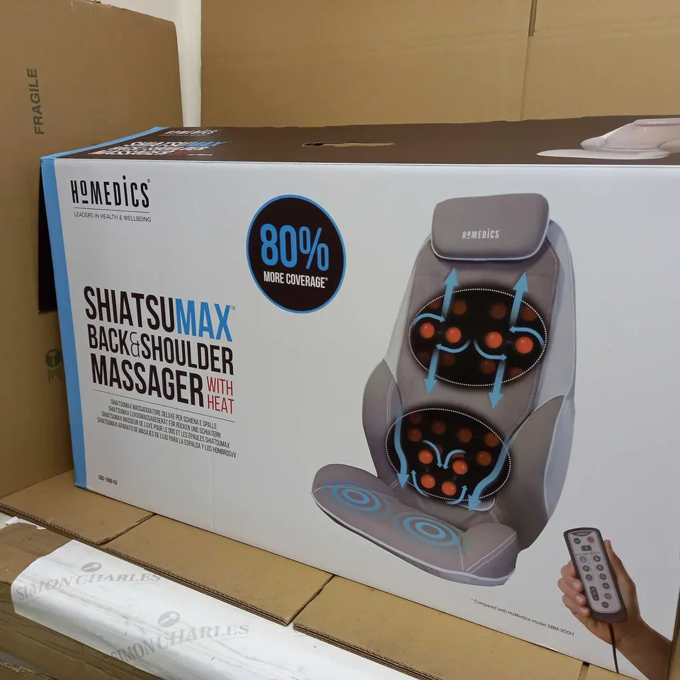 BOXED HOMEDICS SHIATSUMAX BACK & SHOULDER MASSAGER WITH HEAT