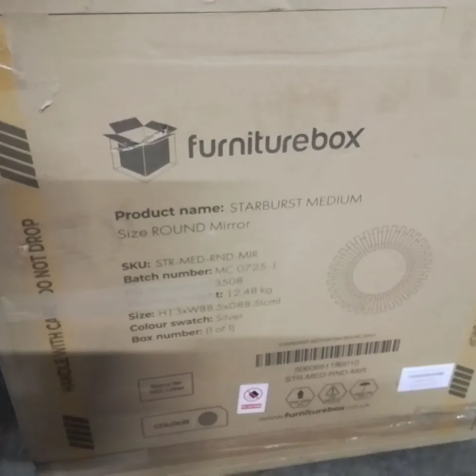 BOXED STARBURST MEDIUM SIZE ROUND MIRROR