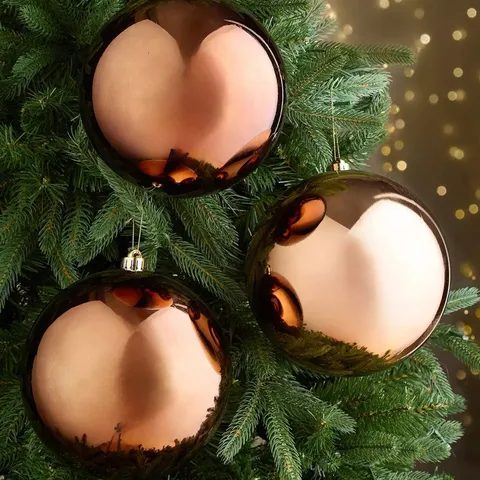 SET OF 3 JUMBO BAUBLES 20CM CHOCOLATE