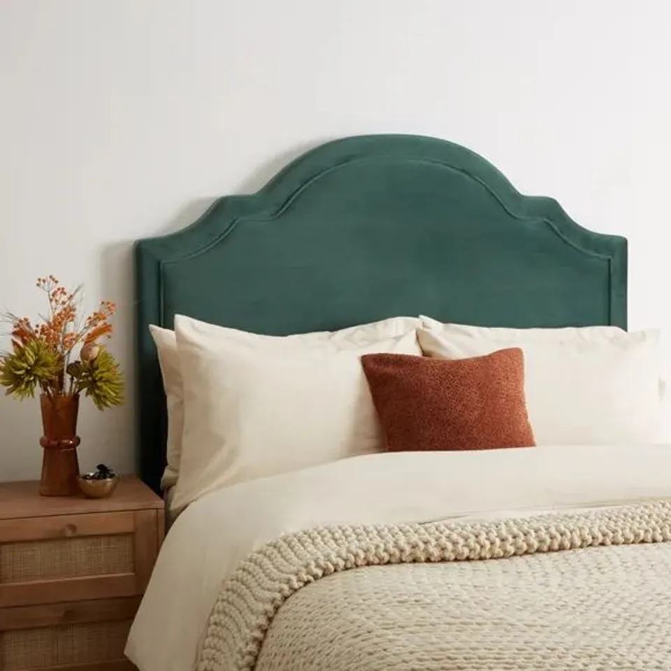 BOXED MARGO HEADBOARD IN EMERALD - KINGSIZE 