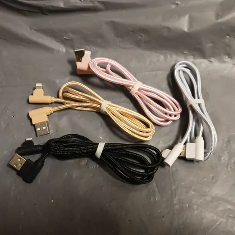 BOX OF APPROX 400 L SHAPED IPHONE LIGHTNING CABLE CHARGERS IN VARIOUS COLOURS 