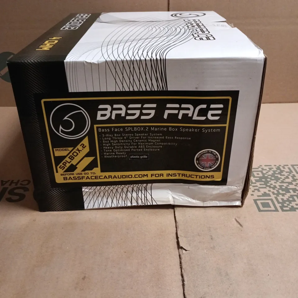 BASS FACE SPLBOX.2 40HM MARINE BOX SPEAKER SYSTEM 3 WAY WEATHERPROOF BOXED