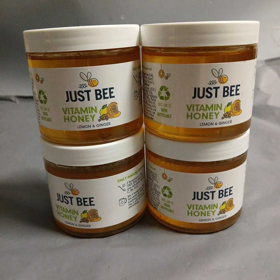 LOT OF 4 260G JUST BEE LEMON & GINGER VITAMIN HONIES